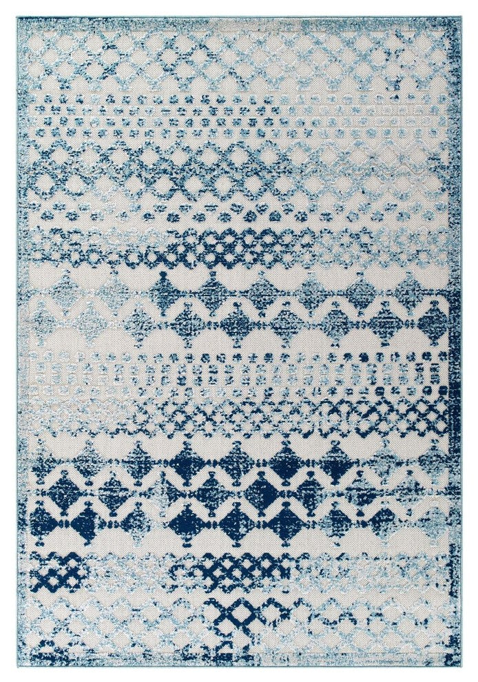 Vintage Abstract Diamond Moroccan Trellis 8x10 Indoor and Outdoor Area Rug