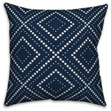 Navy and White Dotted Diamond 20x20 Throw Pillow Cover