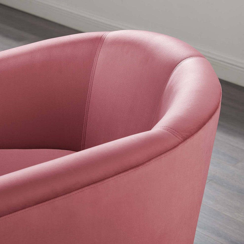 Armchair Accent Chair, Velvet, Pink, Modern, Living Lounge Hotel Hospitality