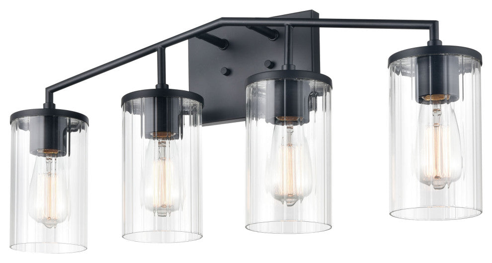 Beverlly 4 Light 27.9" Matte Black Bathroom Vanity Light