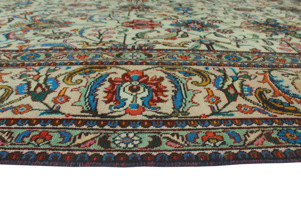 Fine Vintage Distressed Correy Ivory Rug