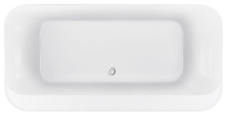 59" Acrylic Roll-Top Flatbottom Non-Whirlpool Bathtub, White