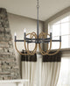 Rowland 60W metal/burlap roped chandelier, Fx-3814-6