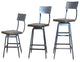 Reclaimed Urban Wood Swivel Bar Stool Chair With Back, 30x16x16, Natural Wood