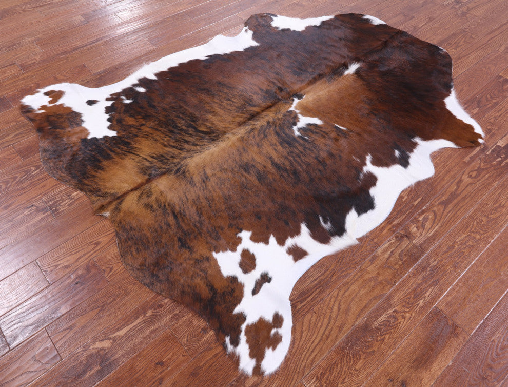 6' 9" X 5' 10" Brindle Natural Cowhide Rug C2420