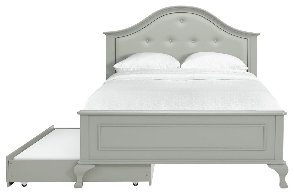 Jesse Full Panel Bed With Trundle, Gray