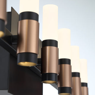 Albany 14-Light Vanity, Black/Brass