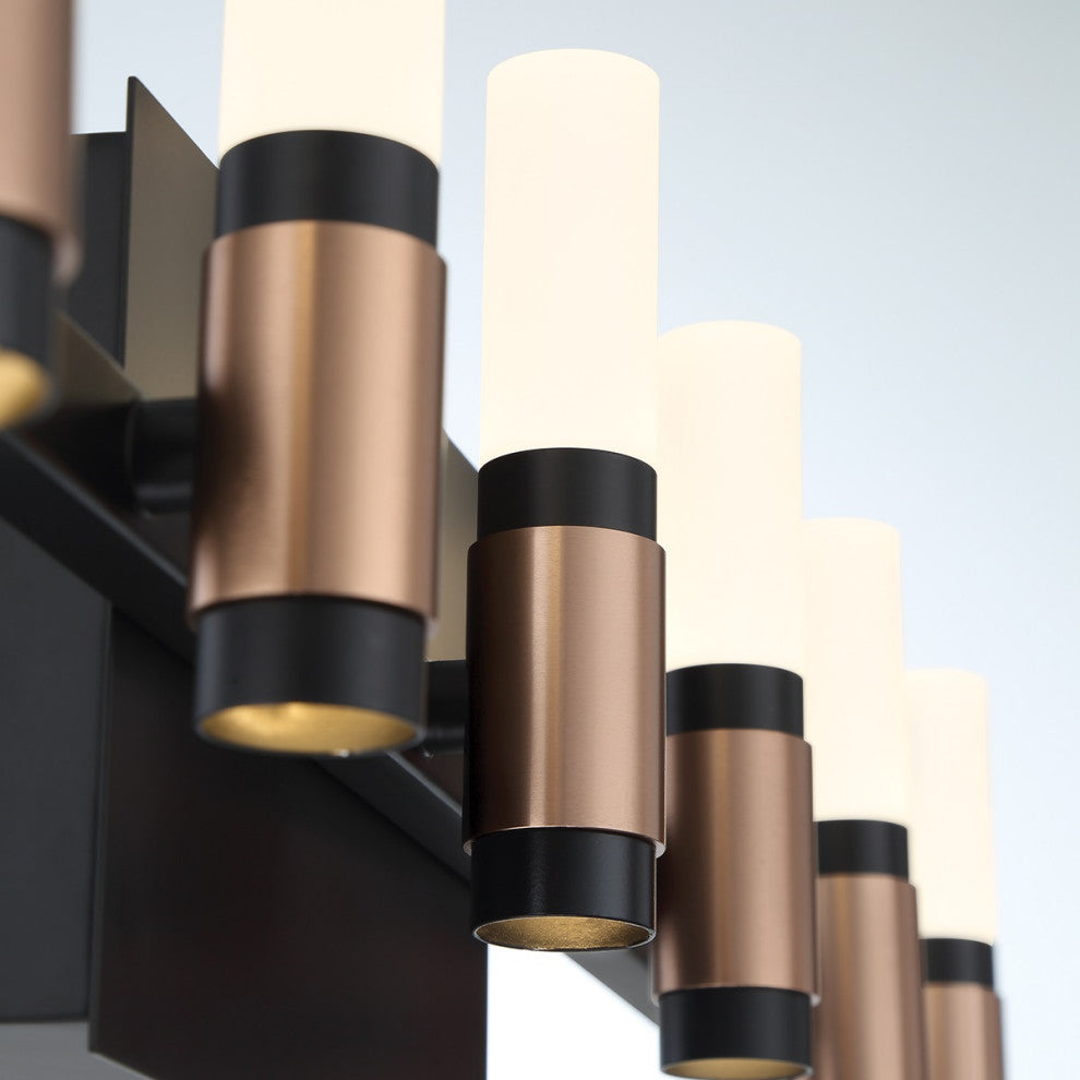 Albany 14-Light Vanity, Black/Brass