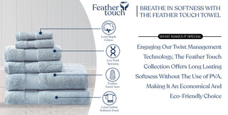 Delara 20-Piece Solid 100% Organic Cotton Plush Bath Towel Set 30"x58", Light Blue