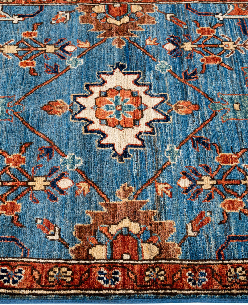 Serapi One-of-a-Kind Hand-Knotted Area Rug Light Blue, 2'8" x 9'11"