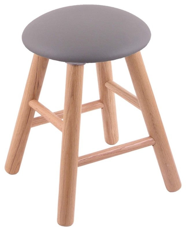 Holland Bar Stool, Oak Round Cushion Vanity Stool, Smooth Legs