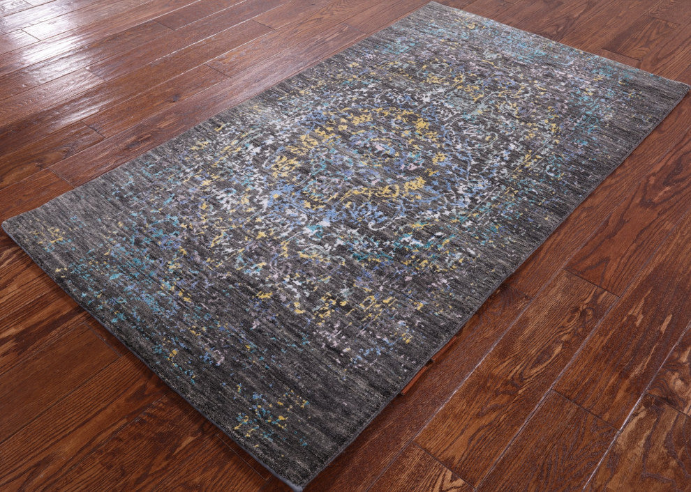 Persian Wool and Silk Hand Knotted Rug 3' 0" X 5' 4" Q6318