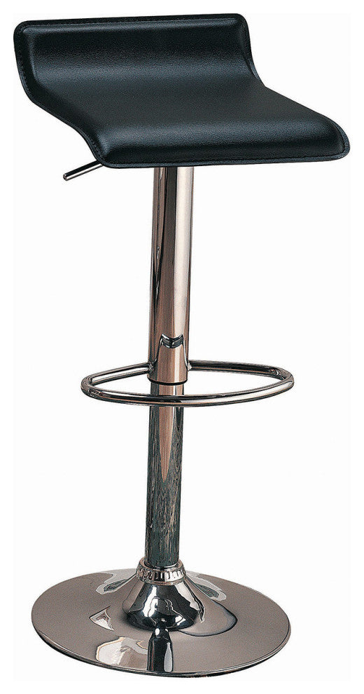 Set of 2 Adjustable Height Bar Stools, Black
