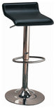 Set of 2 Adjustable Height Bar Stools, Black
