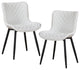 Younike Faux Leather Dining Chair, Diamond Pattern Set of 2, White