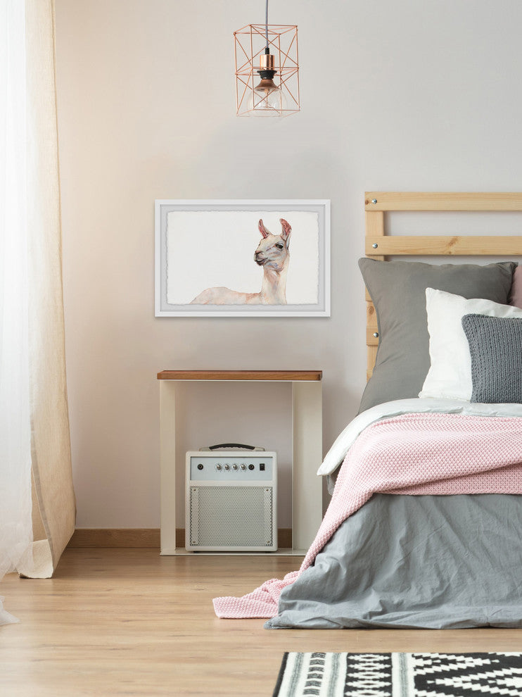 "Hey There Llama" Framed Painting Print, 30"x20"