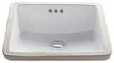 Elavo Ceramic Square Undermount Bathroom Sink, White