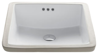 Elavo Ceramic Square Undermount Bathroom Sink, White