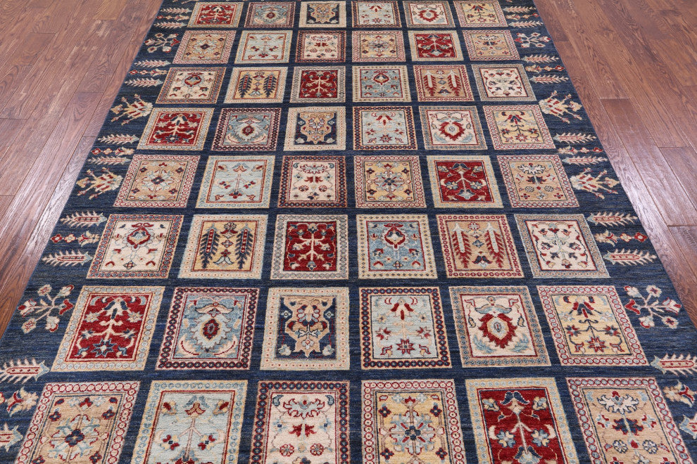 6' 7" X 9' 7" Persian Garden Design Handmade Wool Rug - Q12821