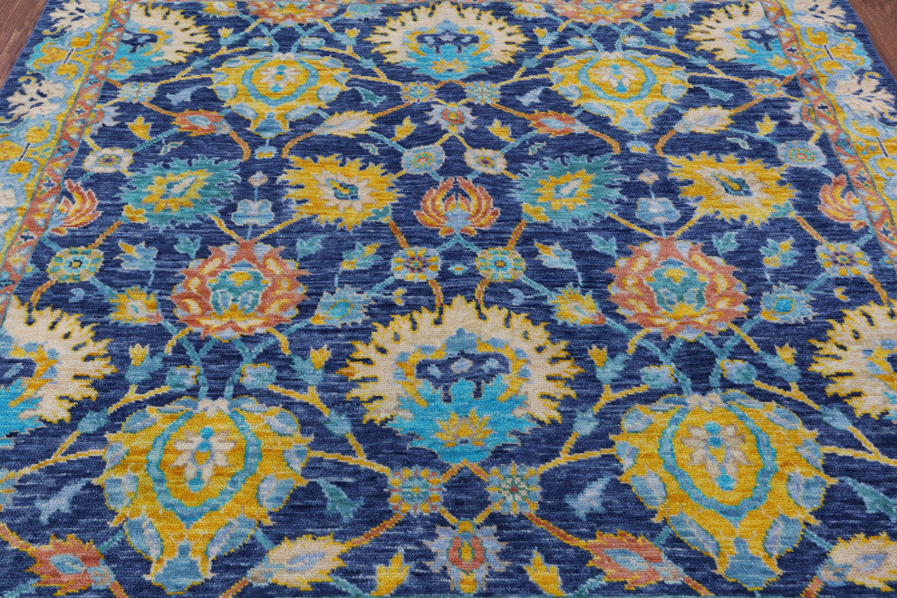 8' Square Turkish Oushak Handmade Wool Rug - Q13447