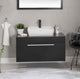 Luka Collection Black Bathroom Vanity With Sink, Mirror, Countertop, 40