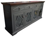 71" Shelter Bay Credenza, Iron Ore Base, Concord Cherry Top