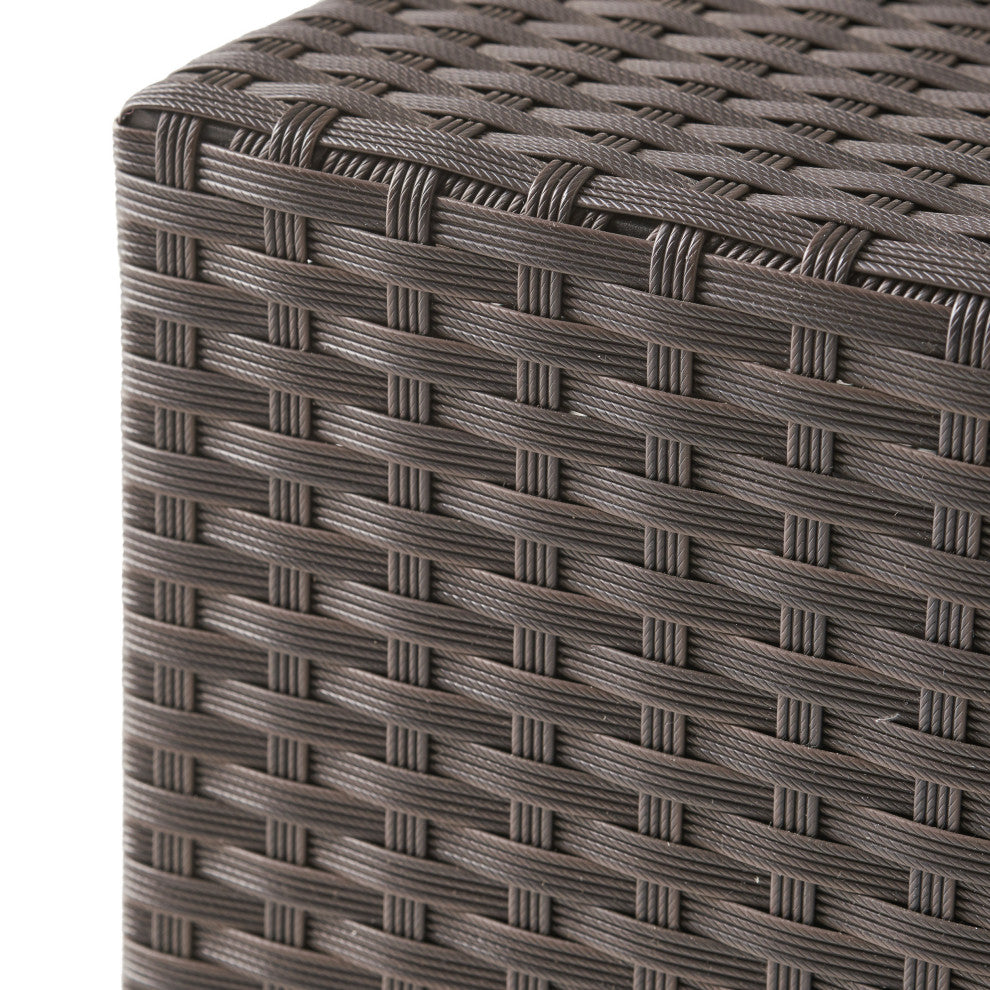 GDF Studio Puerta Outdoor Wicker Accent Side Table