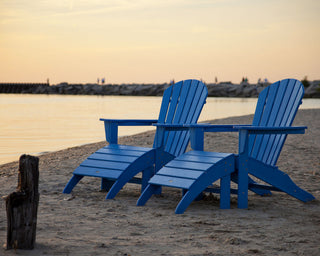 Polywood South Beach 4-Piece Adirondack Set, Teak