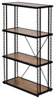 Folsom Ridge 4-Tier Shelf, With Wood And Carbon Steel Chain Link