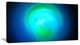 Blue Misty Sphere on Black, Abstract Canvas Art Print, 40x20