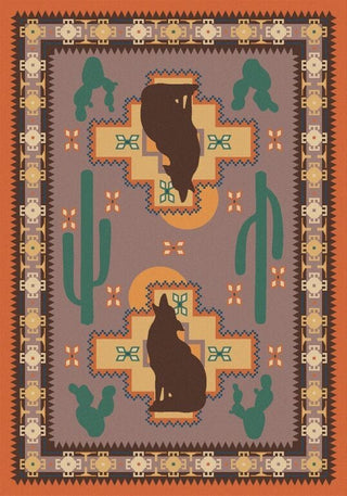 Howl at the Moon Rug, Coral, 5'x8', Rectangle