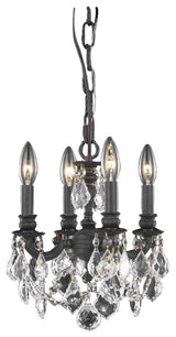 Lillie 4 Light Pendant in Dark Bronze with Clear Royal Cut Crystal