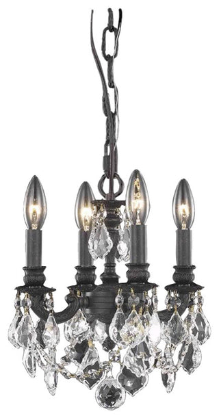 Lillie 4 Light Pendant in Dark Bronze with Clear Royal Cut Crystal