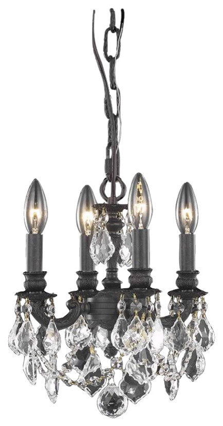 Lillie 4 Light Pendant in Dark Bronze with Clear Royal Cut Crystal