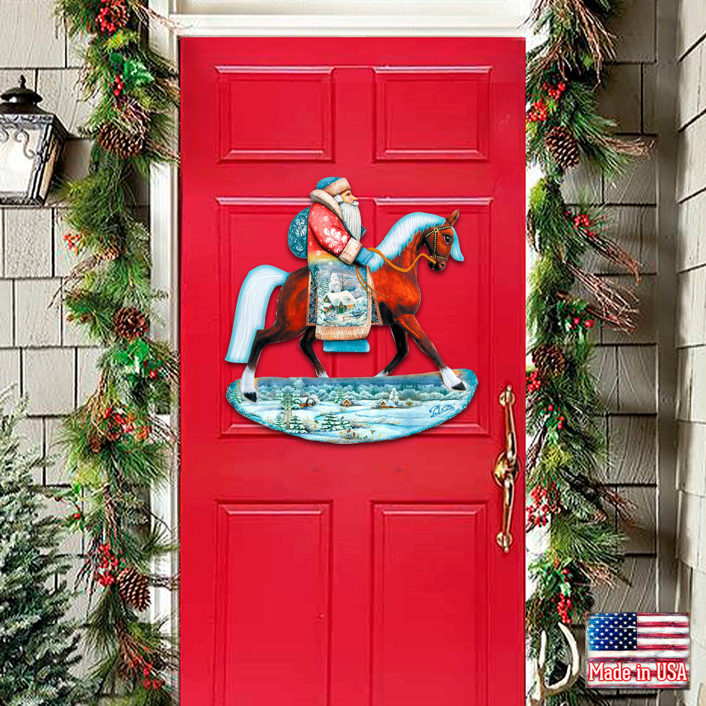 Horsey Santa Door Hanger