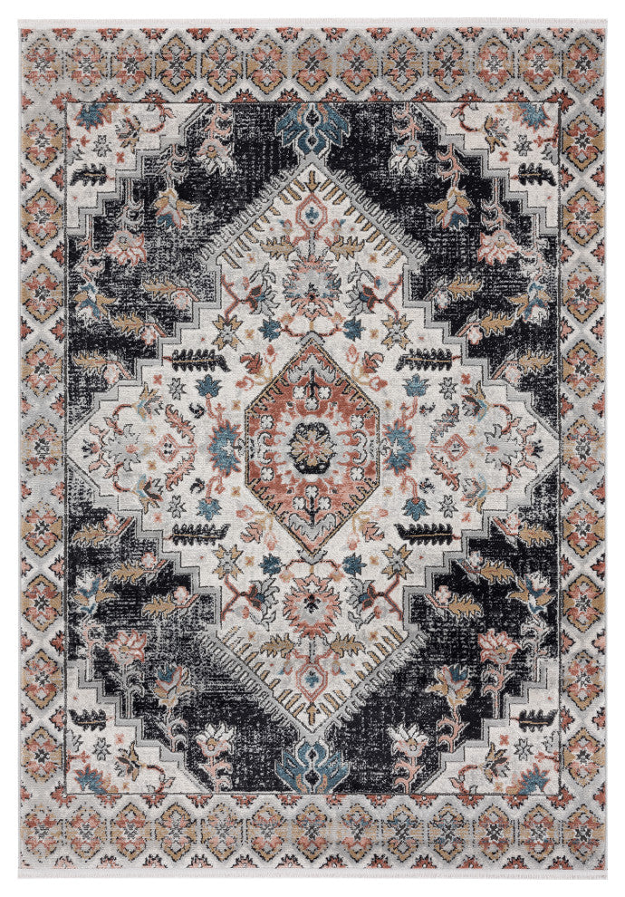 Abani Azure Collection AZR120A Medallion Area Rug, Beige, 7'9"x10'2"