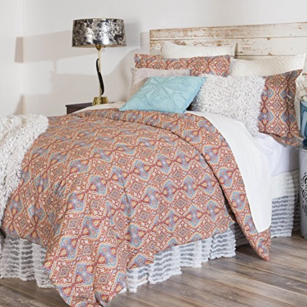 Cordelia Damask 3-Piece Comforter Set, Queen / Full