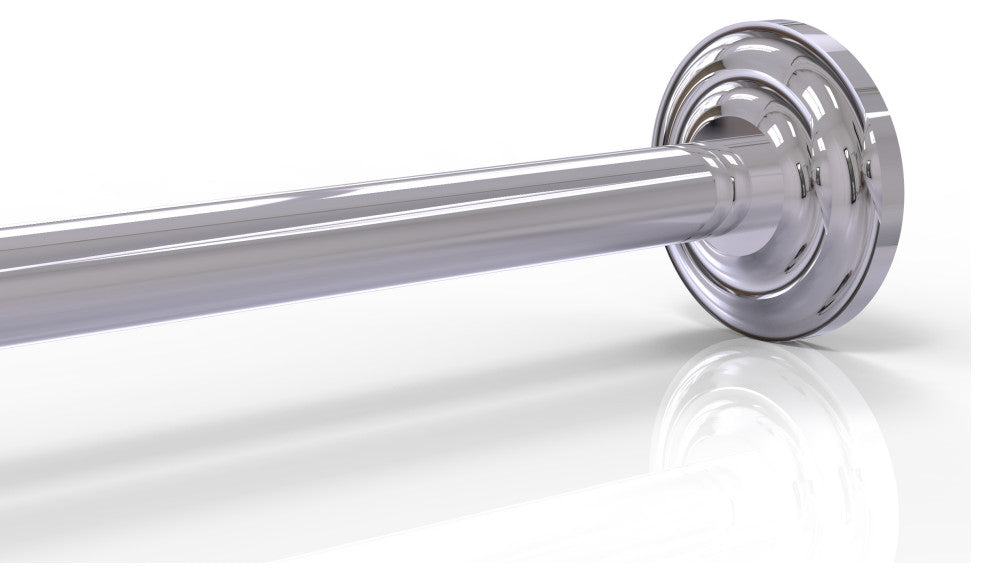 Que New Shower Curtain Rod Brackets, Polished Chrome