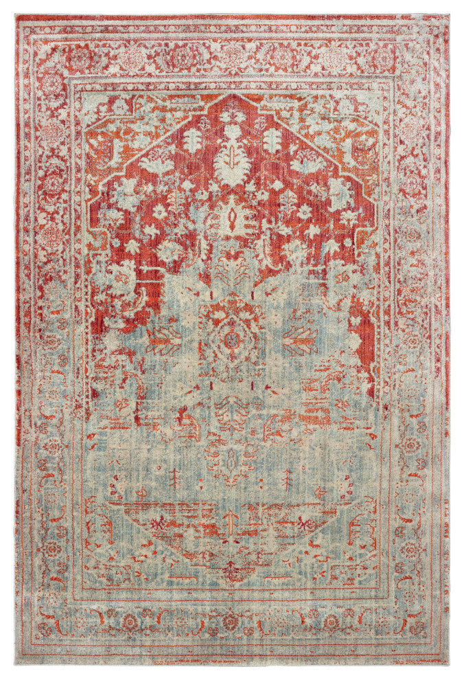 Oriental Weavers Pandora Grey/ Orange Oriental Indoor Area Rug 3'10"X5'5"