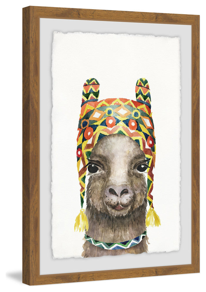 "Bonny Llama" Framed Painting Print, 20"x30"