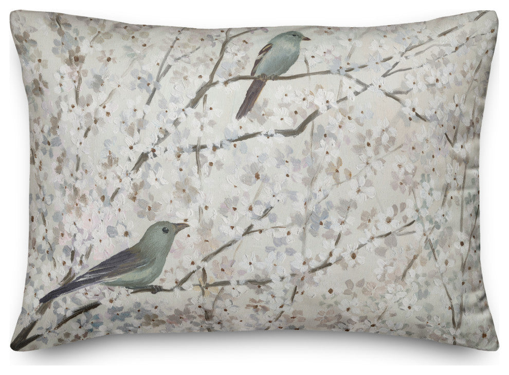 Blossoms Birds 3 14x20 Spun Poly Pillow