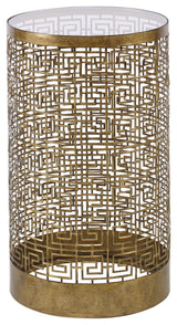 Uttermost 25046 Algernon 13-1/2"L Glass and Iron Accent Table - Relic Gold