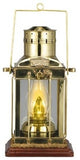 16" Brass Cargo Electric Touch Lantern With Base