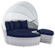Scottsdale Canopy Sunbrellaï¿½ Outdoor Patio Daybed Light Gray Navy -4443