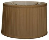 Shallow Drum Side Pleat Basic Lampshade, Antique Gold