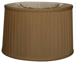 Shallow Drum Side Pleat Basic Lampshade, Antique Gold