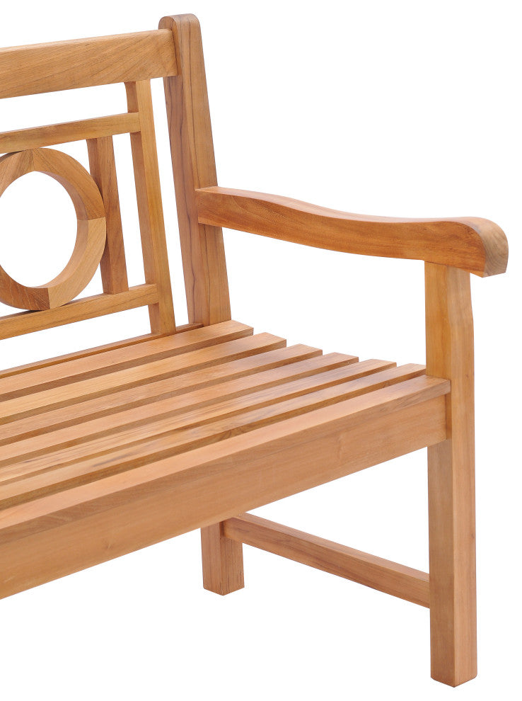 Teak Wood Double-O Outdoor Patio Bench, 5 Foot, made from A-Grade Teak Wood