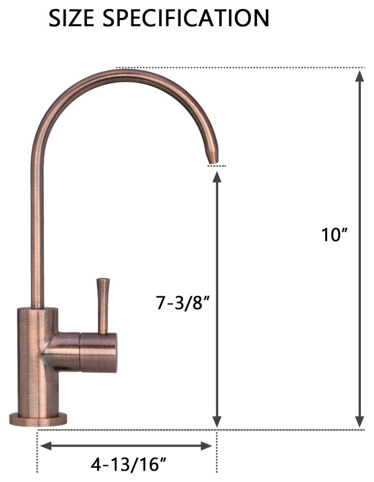 One-Handle Copper Drinking Water Filter Faucet Water Purifier Faucet, Antique Copper