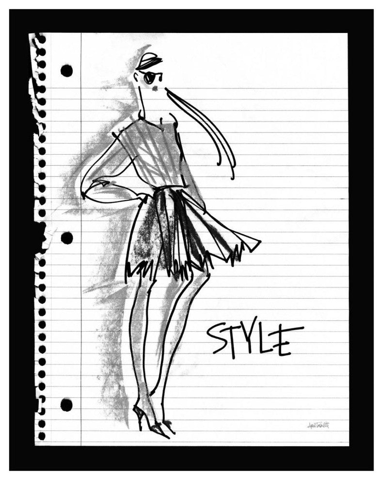 "Doodle Style" Digital Paper Print by Anne Tavoletti, 24"x30"