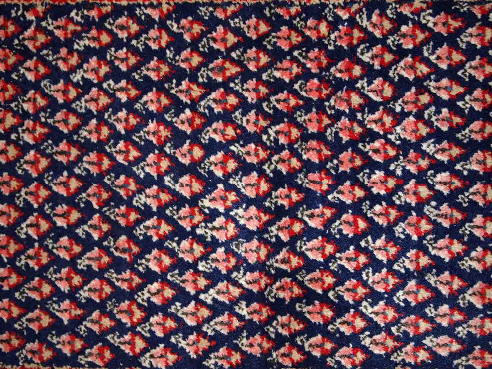 Handmade Vintage Indian Seraband Rug, 2'x4', 62cmx124cm 1970s